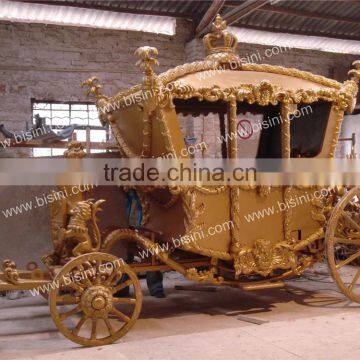 2017 New Royal Golden Cinderella Pumpkin Horse Carriage Celebration Wedding Carriage (BG11-M053) photo-2