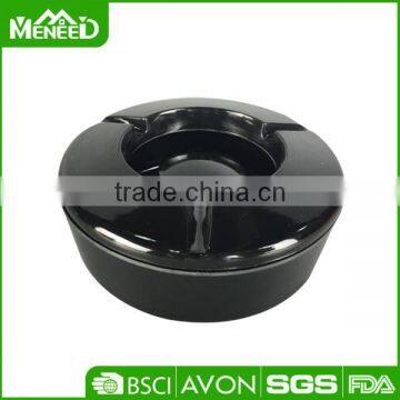 Eco-friendly factory price vibrant black round customized plastic car ashtray