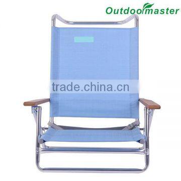 5-Position Lightweight Lay Flat Aluminum Folding Portable Reclining Chair photo-2