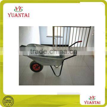 Hot sell Russia style galvanized bucket / tray dural handle concrete or garden tool Wheel barrow manufacture WB6080