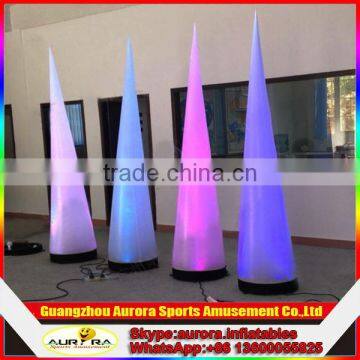 2017 New finished best popular LED lighting inflatable cone for party decoration