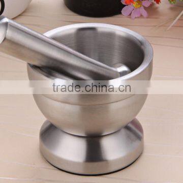 2 in 1 Manual Garlic Press Kitchen Tool Stainless Steel Spice Grinder / Mortar and Pestle Set photo-6