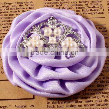 Satin Hanmade Rose Flower With Crown for Kids Hair Accessories photo-4