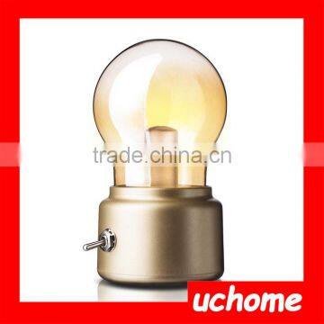 UCHOME Metal Lever Switch Bulb Lamp Rechargeable Battery Night Light USB LED Lamp photo-3