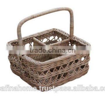 Core rattan flatware caddy