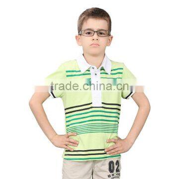 unique fashion striped polo neck t-shirt boys summer t-shirt