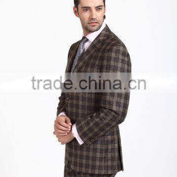 High Quality Woolen Business Suits/ Checked Italy Style Suits for Men photo-2