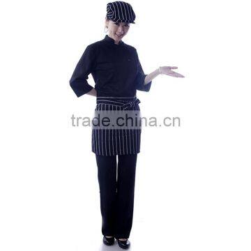 Custom 65% Cotton 35% Polyester Black Chef Uniform photo-5