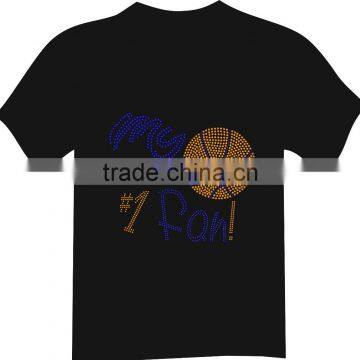 Bling Custom Size Basketball My #1 Fan Iron-on Rhinestone Transfer photo-2