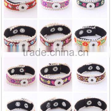 High End Snap Button Cuff Bangle Double Layers Zinc Alloy Cuff Bangle Silver Plating Women Cuff Bangle With Diy Snap Button photo-5