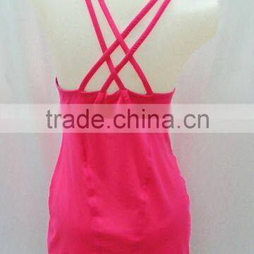 Oem Service Pure Color Fitting Lady's Singlet / Tank Tops Sexy Fashion Yoga Singlet photo-2
