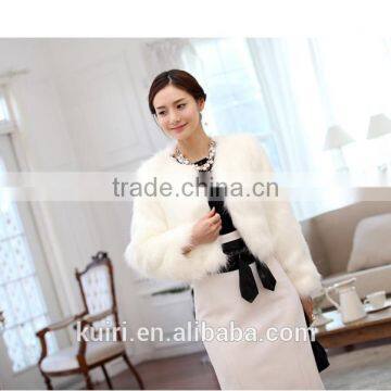 Eight Colour Woman Short Faux Fur Coat Winter Lady Wedding Jackets Long Sleeves photo-5
