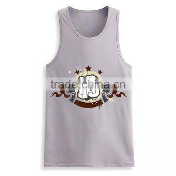 Custom Printed Design Bulk Mens Fitness 95% Cotton 5% Spandex Tank Top photo-6