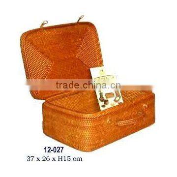 Natural rattan suitcase