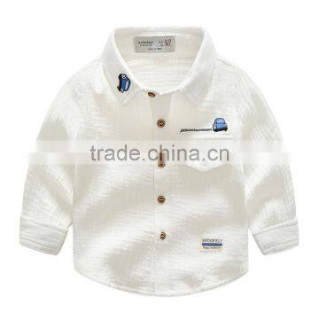 S33478W Casual Button Long-sleeved Cool Kids Baby Boy Shirt photo-2
