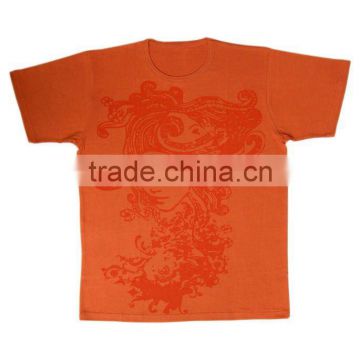 COTTON NEW STYLE PRINTED ORANGE T SHIRT