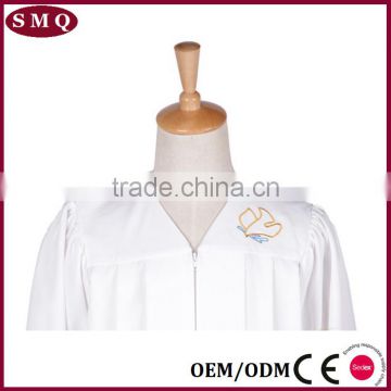 white church prayer choir robes with logo embroidery on york