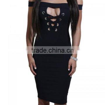 China Guangzhou Clothing OEM One-piece Dress Back Split Tight One-piece Dress photo-4