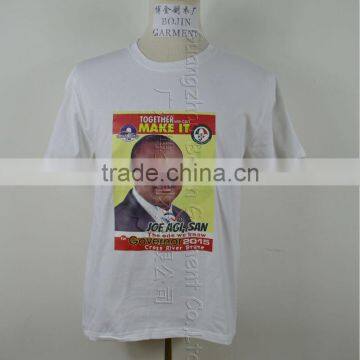 100% polyester Customized Promotional Cheap Election T-Shirts/white