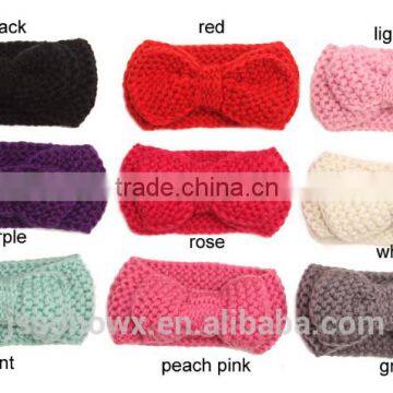 Big Bow Crochet Wide Headband for Babies, Crochet Baby Headband photo-3