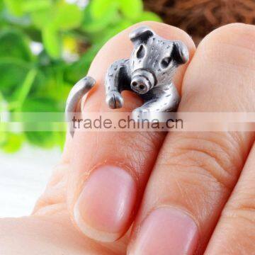 Pig Animal Wrap Rings for Men & Women and Girls Boys Unique Rings Fine Jewelry Resizable