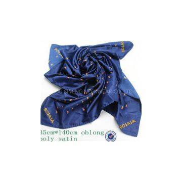 Lady's Customized Polyester Microfiber Satin Twill Chiffon Digital Printed Square Scarf