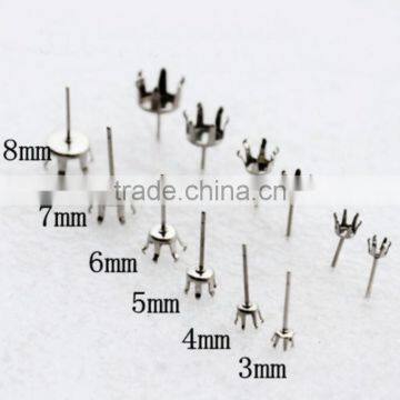 Fingernail Surgical Steel Posts Cubic Zirconia Surgical Steel Posts Crystals Stud EaringsJewelry Findings