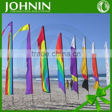 custom foldable cheap aluminum advertising knitted polyester beach flag