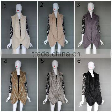 New Product Spring Slim Fur Vest For Fashion Ladies/Knit Fur Vest& Coat With Manufacuture Price