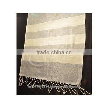 Scarf Using Indigo Cotton & White Viscose photo-4