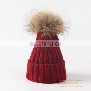 Wholesale Winter Acrylic Beanies Pompom Removeable Knitted Beanie Hat photo-2
