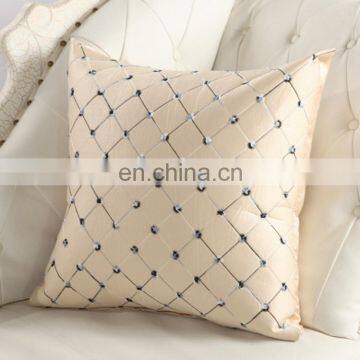 Home Embroidered Grid Pillow Boster Case Sofa Cushion Cover photo-3