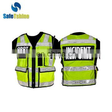 2017 new design high quality traffic cheap reflectivevest with pockets warning vest