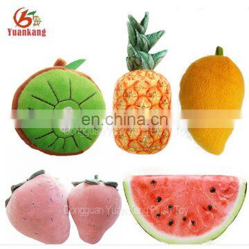 Custom plush fruit toys mango/kiwi/pineapple/strawberry/watermelon stuffed soft toy