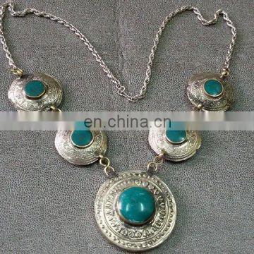 Afghan Kuchi Three Pendant Necklace