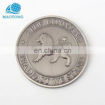 Wholesale cheap custom metal stamping antique silver souvenir coins