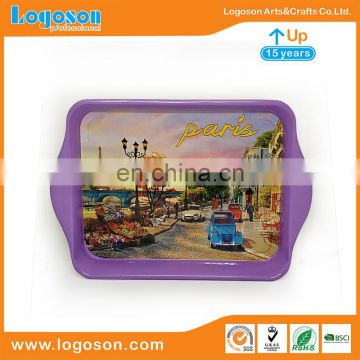 Professional Manufacturer Logoson Custom Cheap Metal Tray Country Souvenir Custom Tray