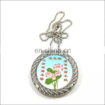 metal round dog tag with paper sticker customized