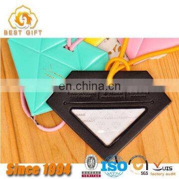 Newest Customized diamond shaped vintage leather luggage tags