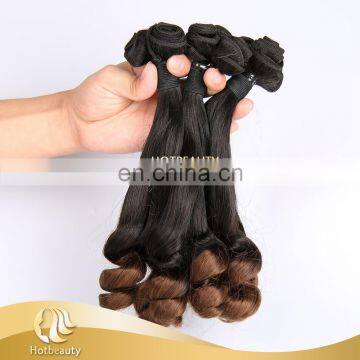 Ombre color two tone braiding hair original brazilian curly remy human hair for black women