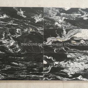Black Landscape Granite,Royal Ballet,Negro Santiago Granite,black Waves Granite,black Granite Wall Pavings photo-3