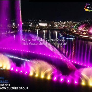 Music dancing water fountain night show laser bright show performance  large outdoor water fountain