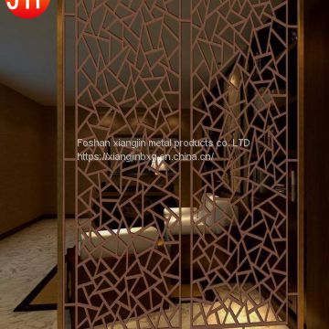 JYFQ0174 304 bronze with hairline finish stainless steel hotel room divider