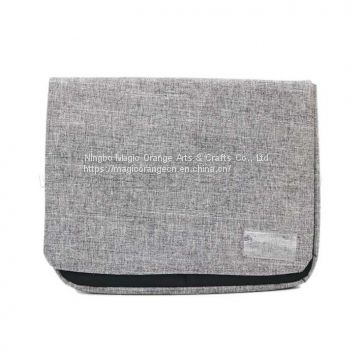 BG2014 Grey Imitation Linen Fabric Flap Bag Storage Bag Large size