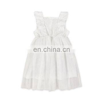 Cute Kids Dresses ruffled white Sleeveless Children Girl Princess Dress