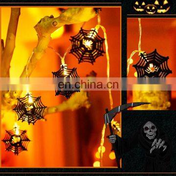 Halloween Lights Hot Selling High Quality Indoor Led String Printing Scary Spider Web Light for Holiday Pendant Decoration