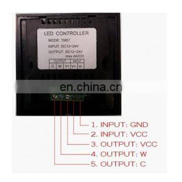8A DC12V-24V Touch Panel Dual Color Adjustable Dimmer Controller For Led Lighting photo-4