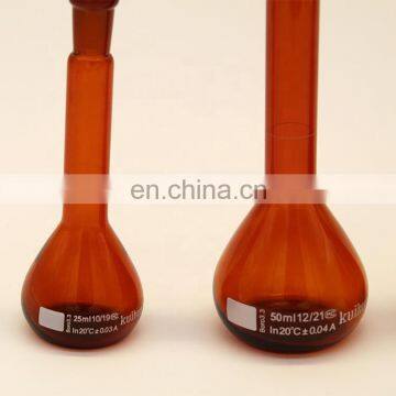 Laboratory Amber Color Glass Volumetric Flask photo-2
