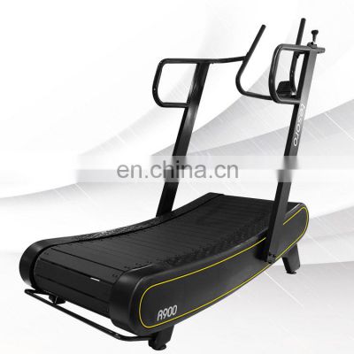 commercial non-motorized curved gym manual  running treadmill machine exercise walking machine