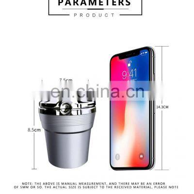 Carest Car Accessories Portable LED Light Car Ashtray Universal Cigarette Cylinder Holder Car Styling 2021 photo-2